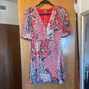 Zara Red and White Flutter Sleeve Sundress